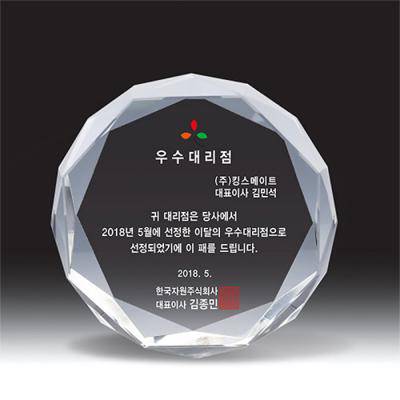 [트라포]크리스탈상패 TR96 세워짐 문진 감사패 공로패